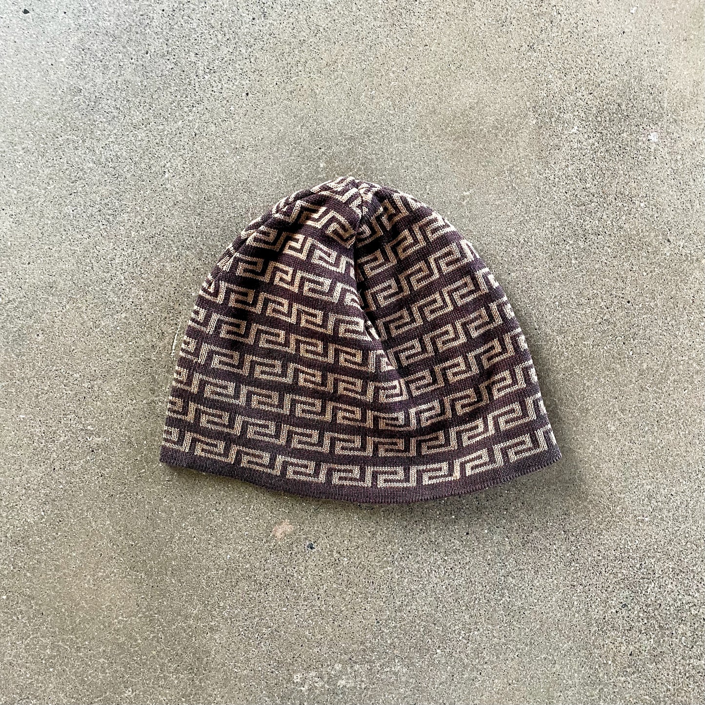 Versace Wool Monogram Knit Beanie