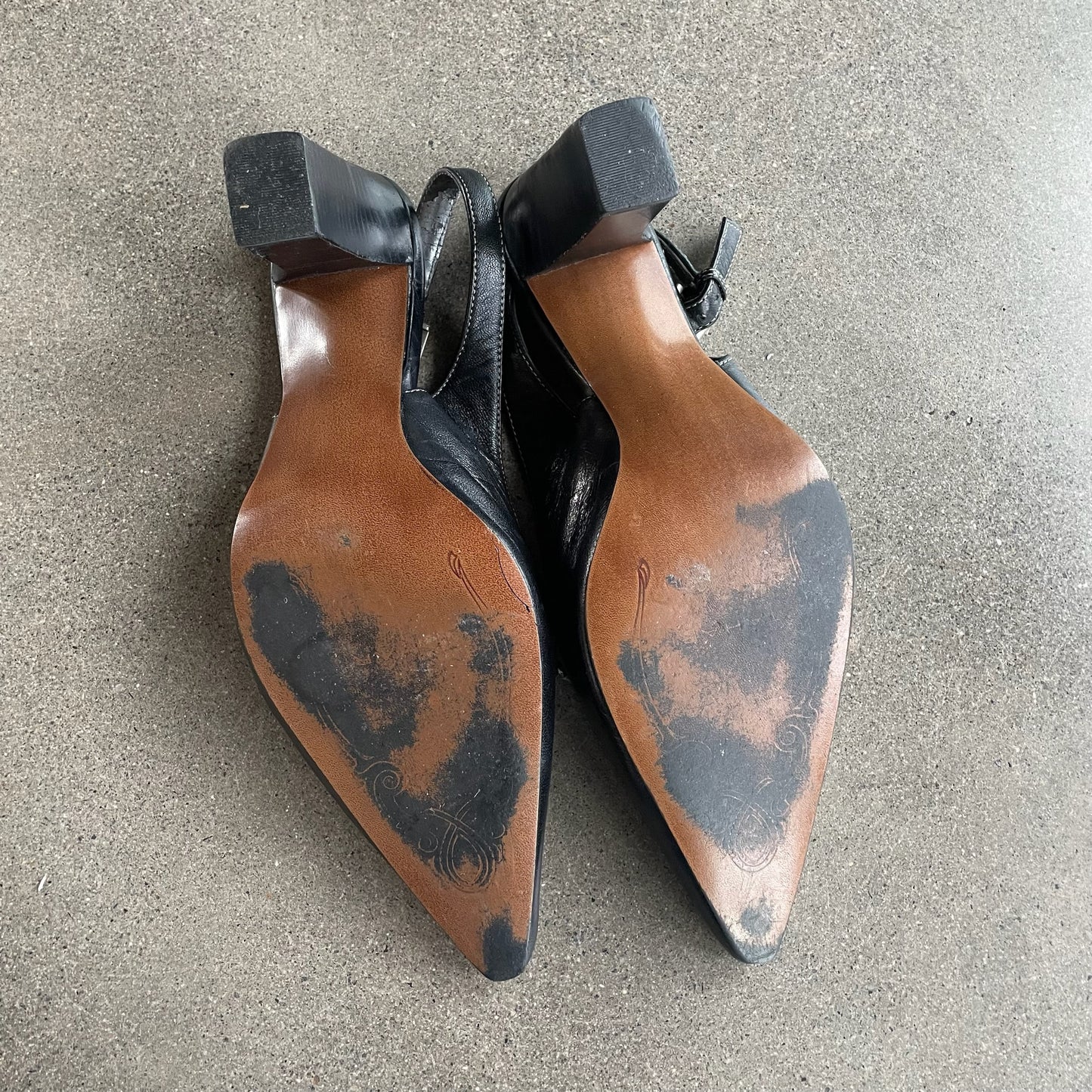 Vintage Leather Kitten Heel