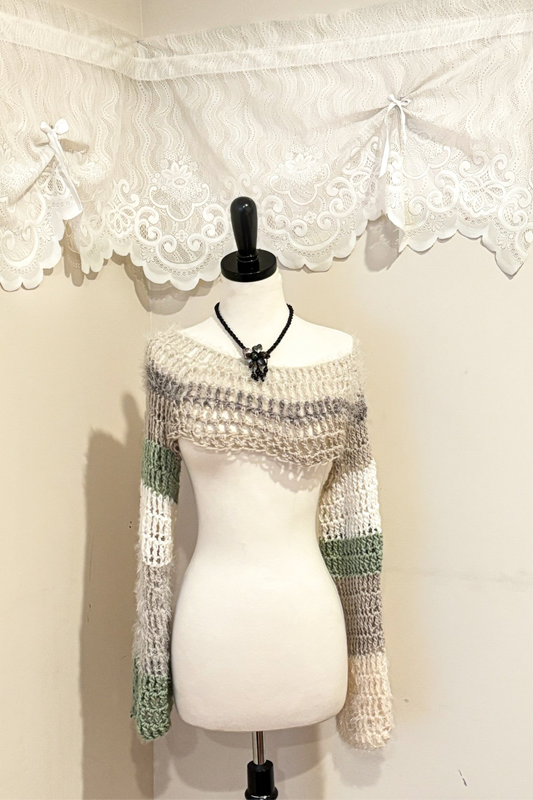 Long-sleeve Knitted Shrug Top