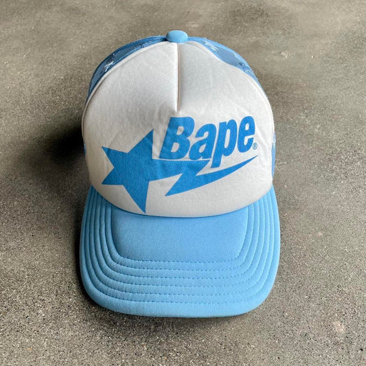 Bape Star Blue Mesh Trucker Hat