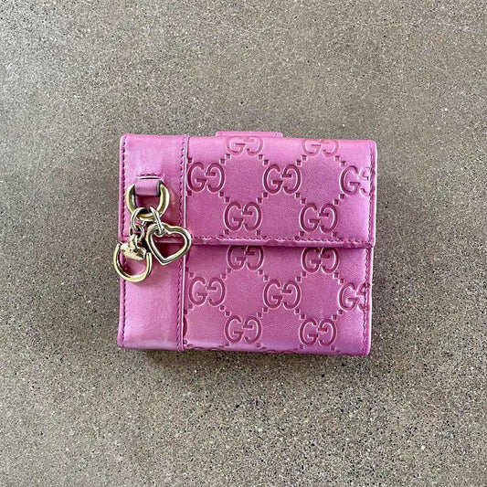 Pink Gucci Monogram Wallet